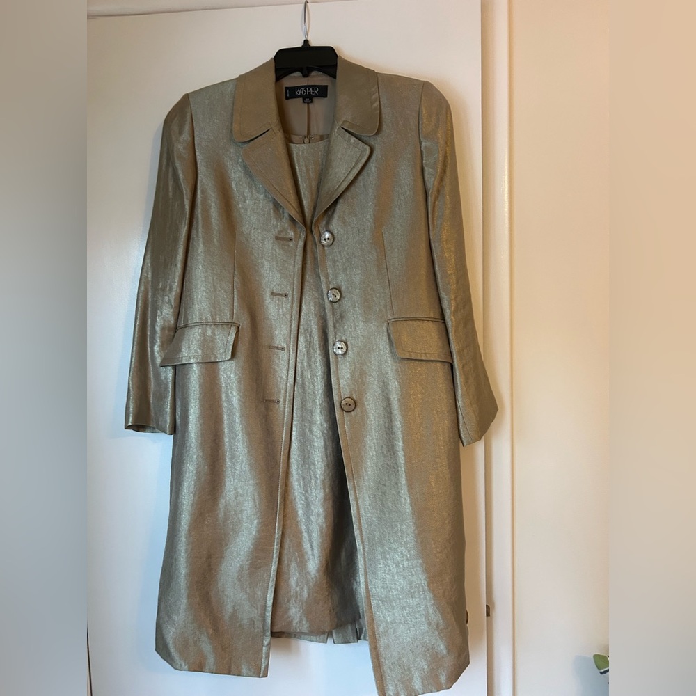 Kasper Gold Shimmer Dress Coat